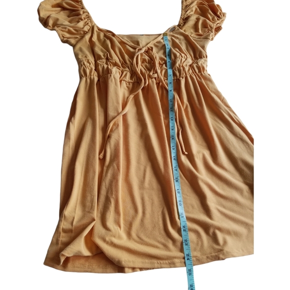 NWOT Beautiful Ruched Milkmaid Dress  Size 10 Orange - Picture 6 of 8